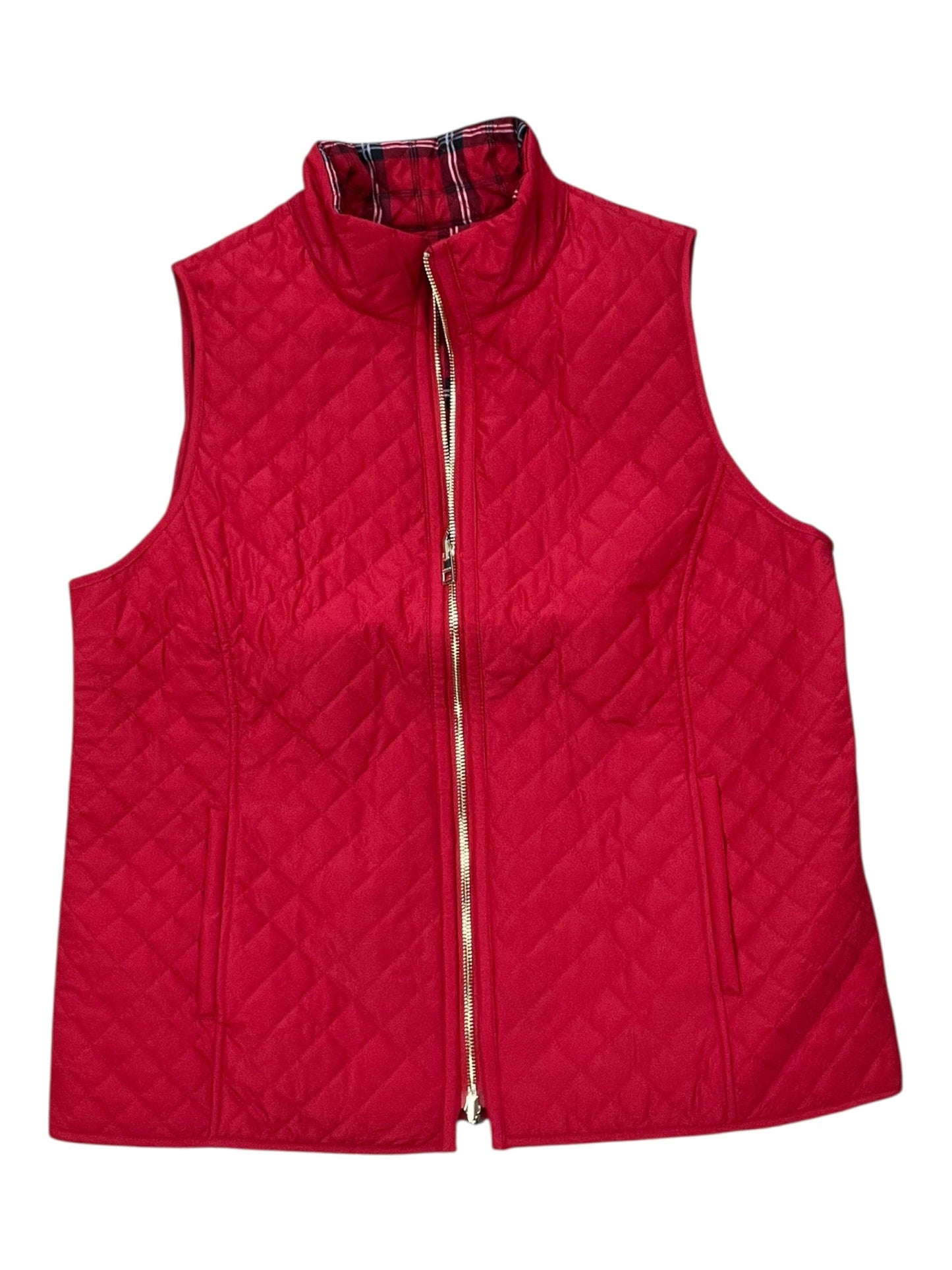 Vest Puffer & Quilted By Chicos In Red, Size:L