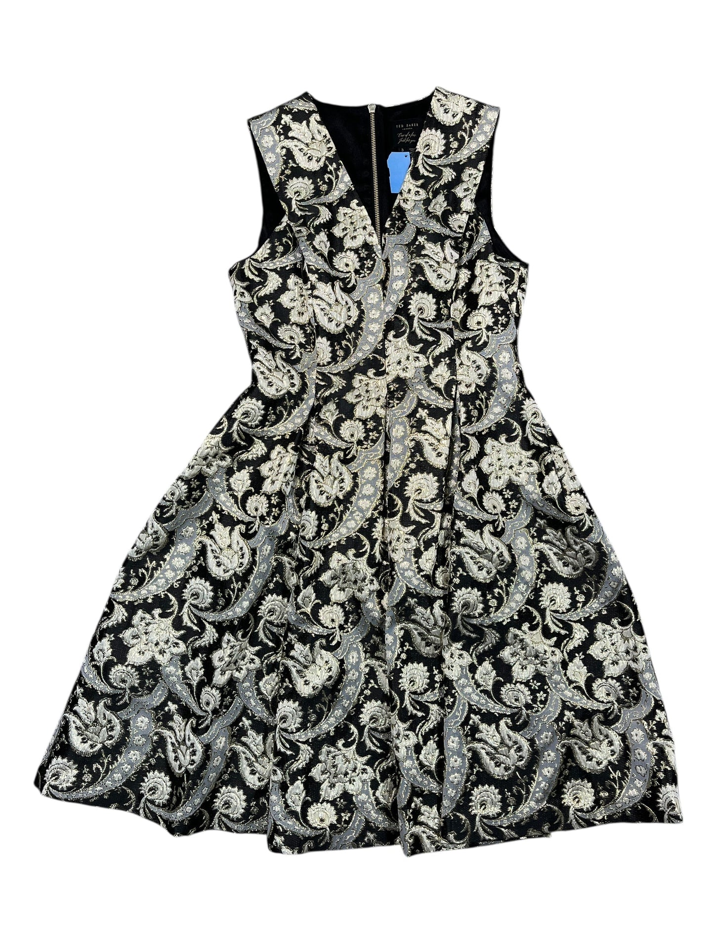 Dress Party Short By Ted Baker In Black & Gold, Size:S