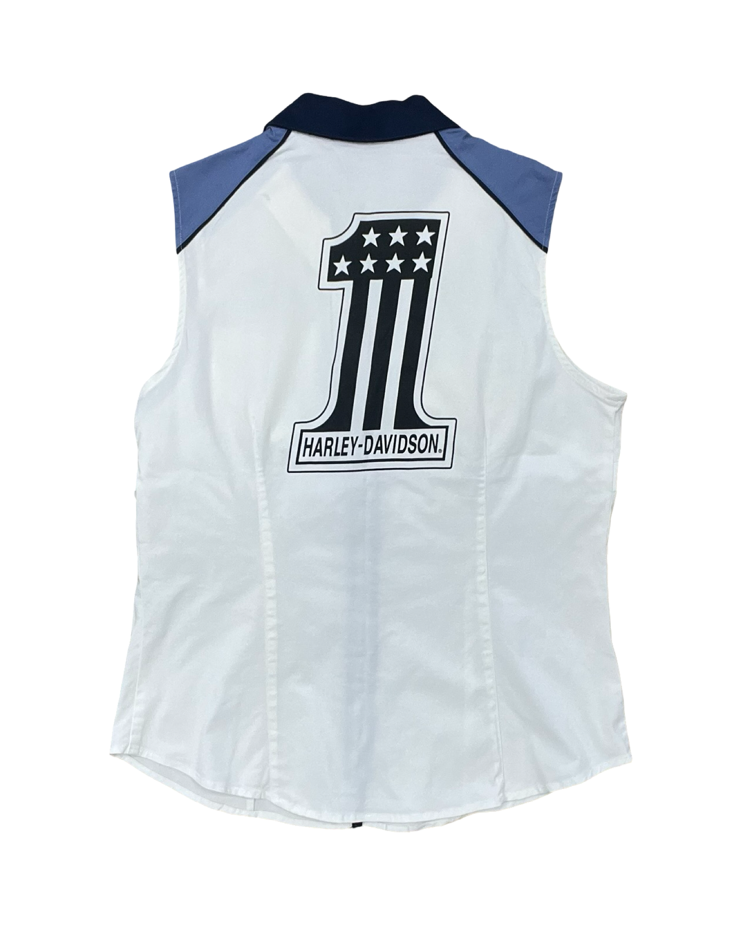 Blouse Sleeveless By Harley Davidson In White, Size:L