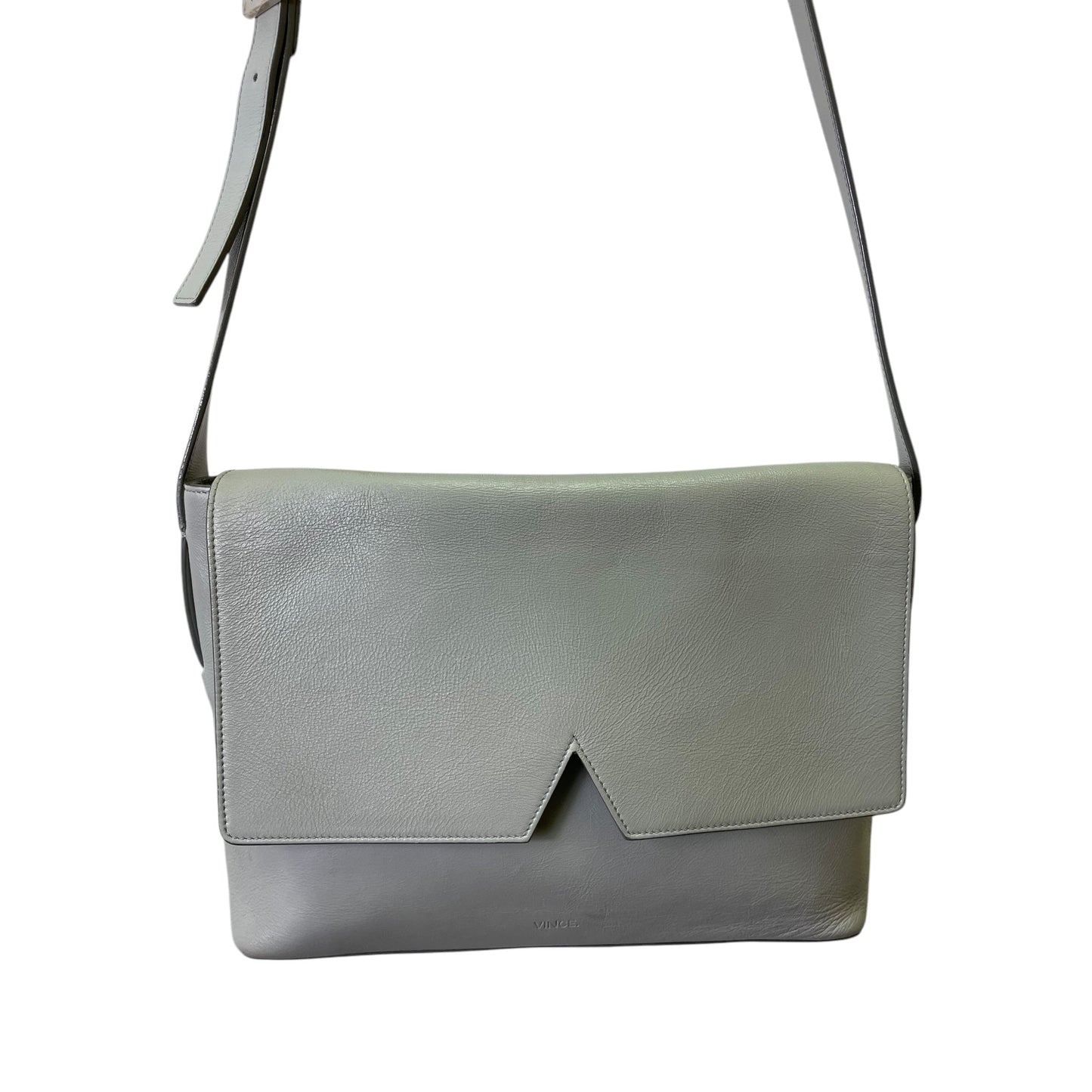 Handbag Leather By Vince In Grey, Size:Medium