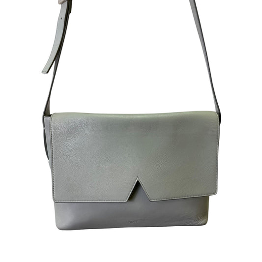 Handbag Leather By Vince In Grey, Size:Medium