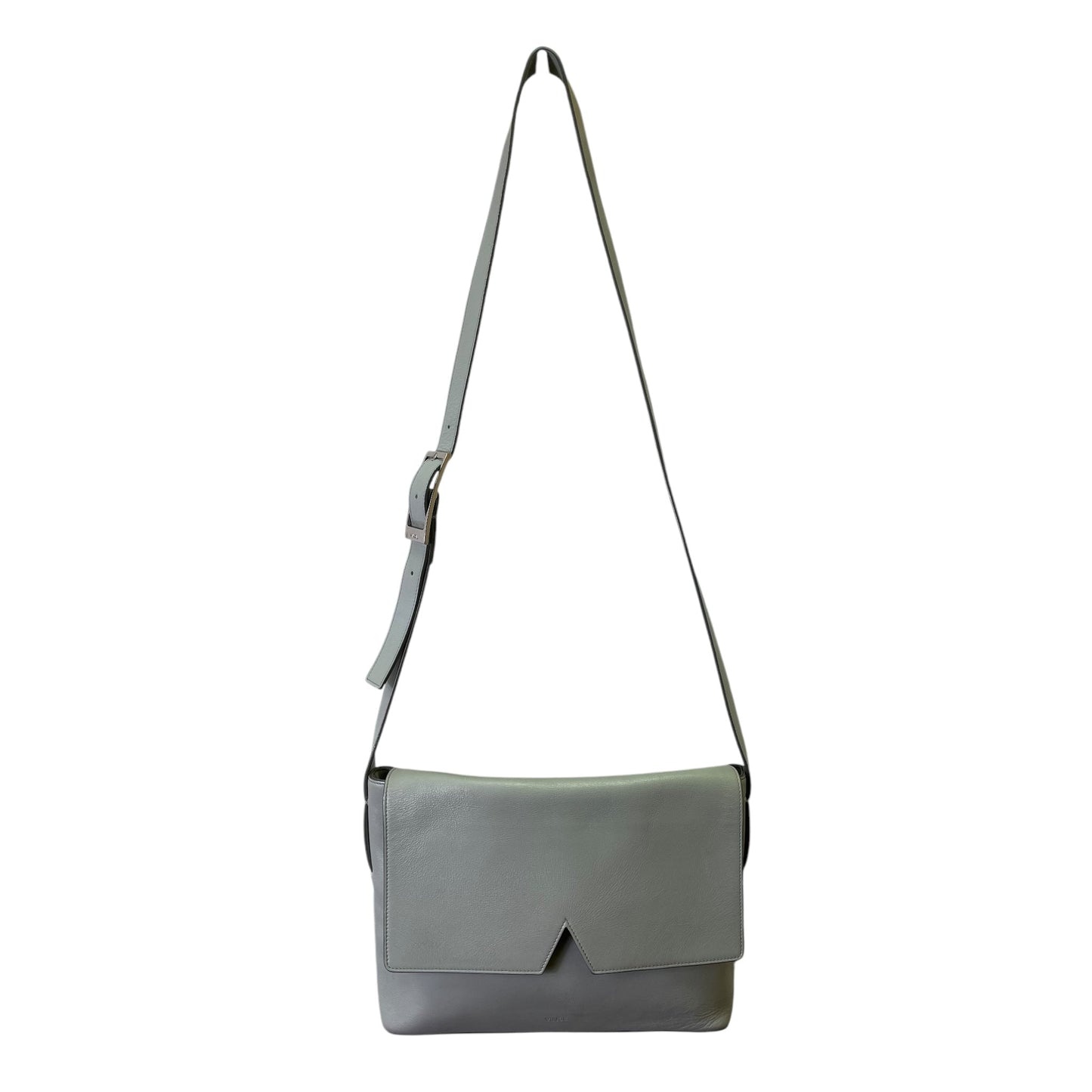 Handbag Leather By Vince In Grey, Size:Medium