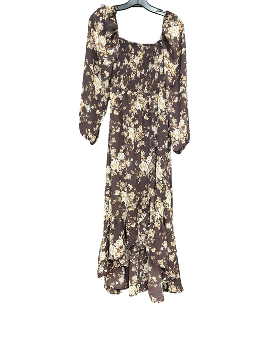 Dress Casual Maxi By Francesca’S In Brown & Cream, Size:Xs
