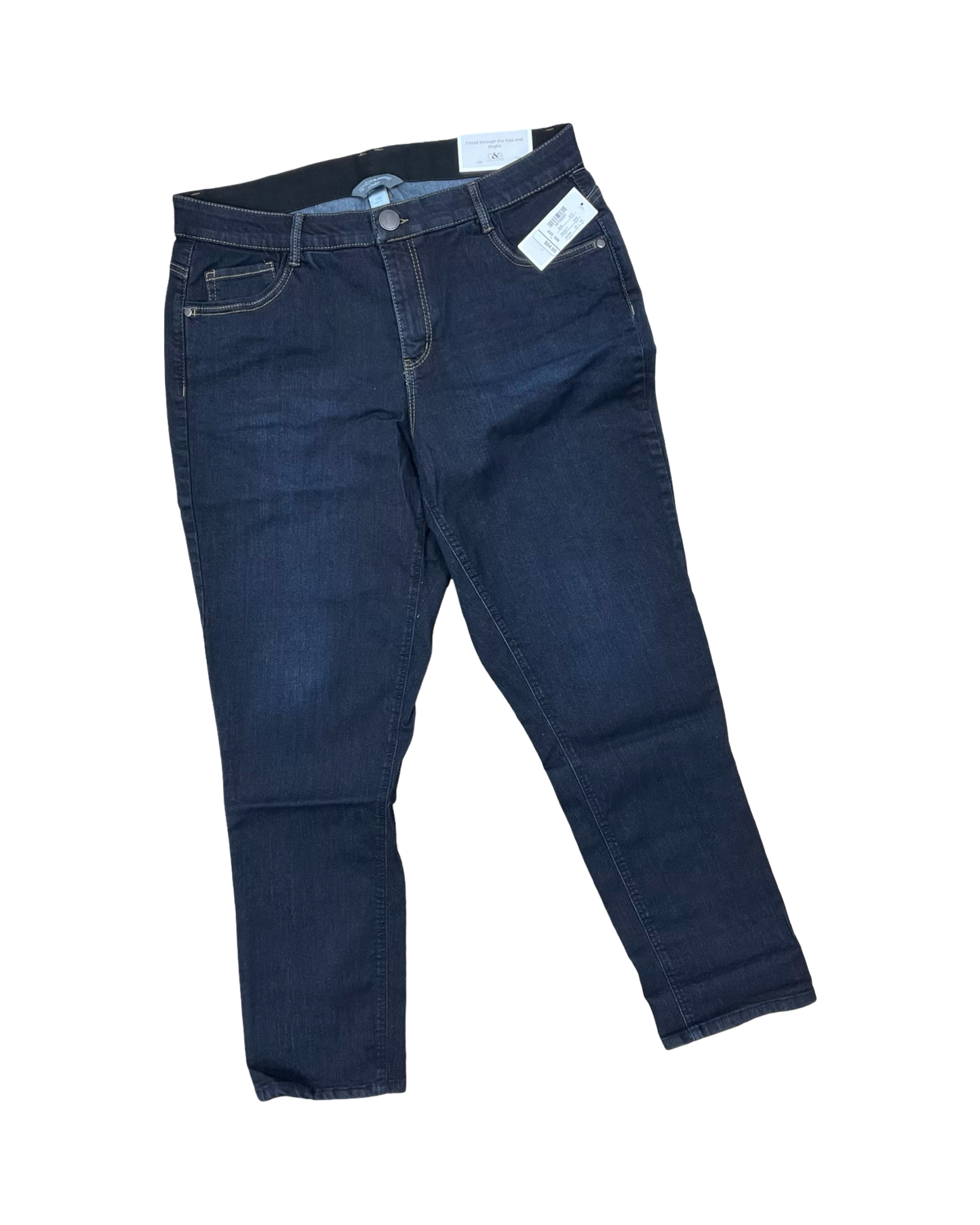 Jeans Straight By Cj Banks In Blue Denim, Size:18