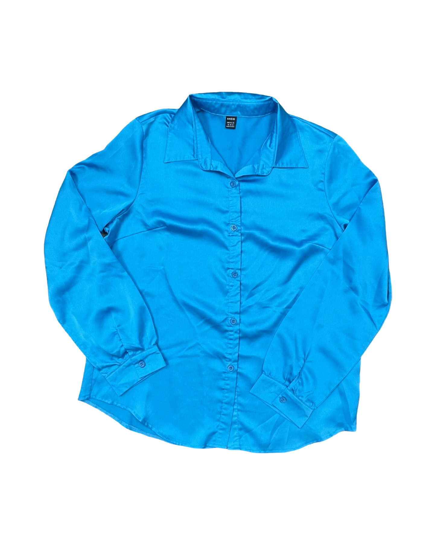 Blouse Ls By Shein In Teal, Size:Xl