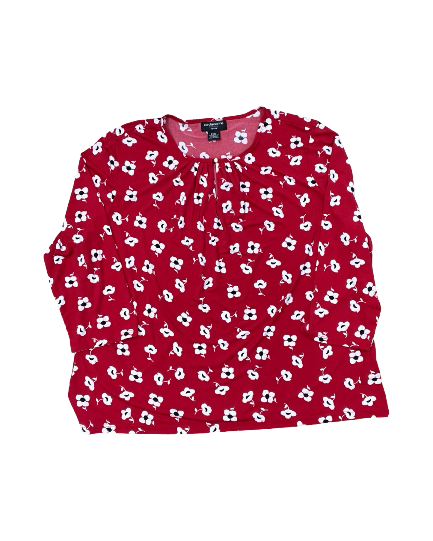Top Ls By Liz Claiborne In Red, Size:1X