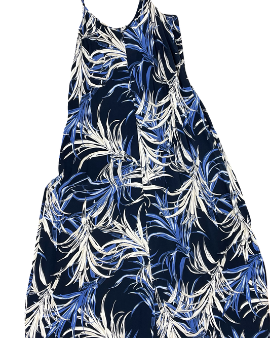 Dress Casual Maxi By Gap In Blue & Cream, Size:L