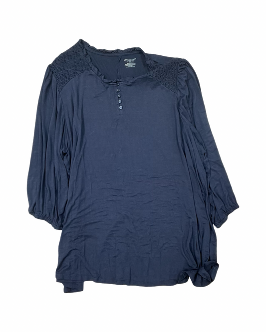 Top 3/4 Sleeve By Lane Bryant In Navy, Size:4X