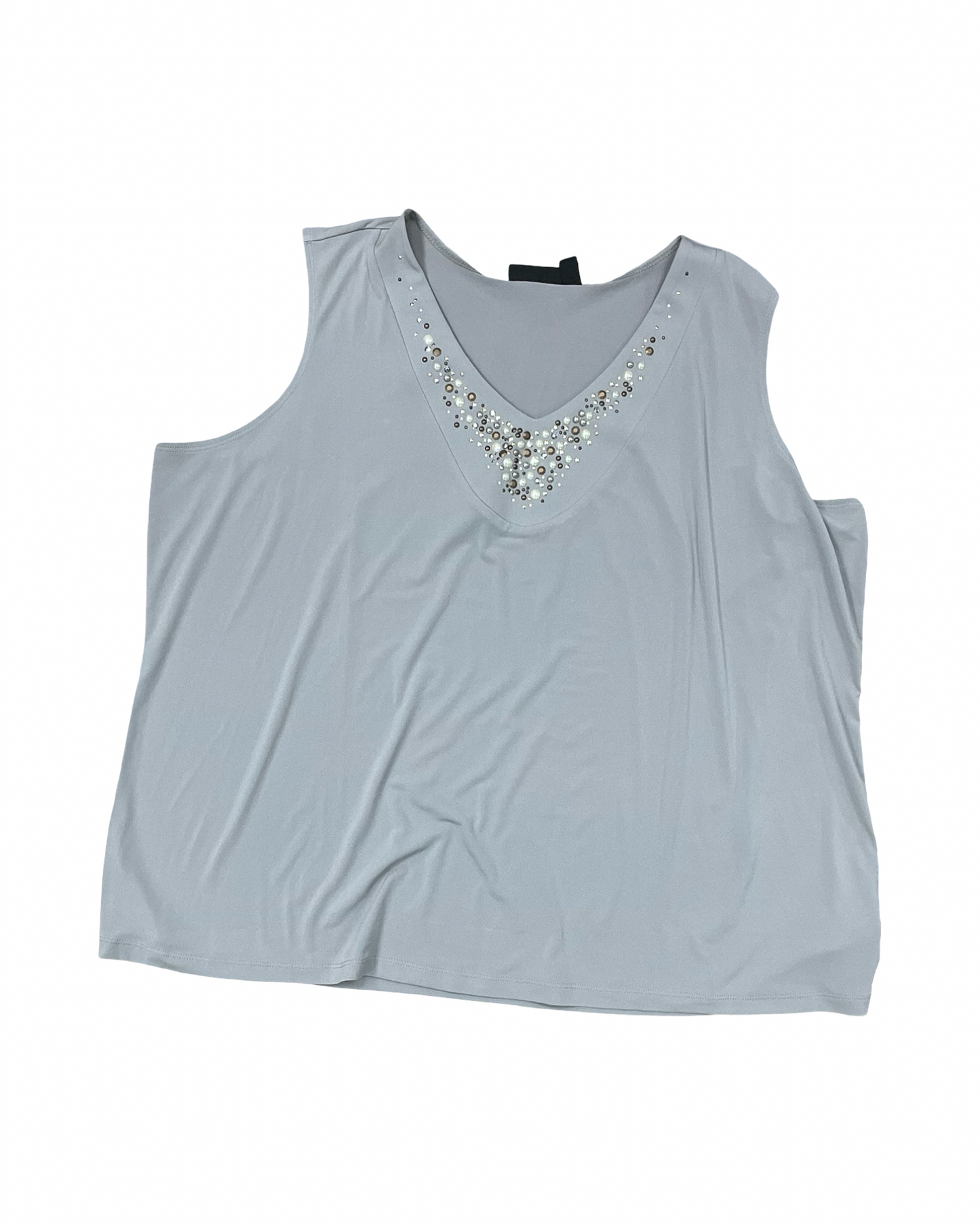 Top Sleeveless By Susan Graver In Grey, Size:3X
