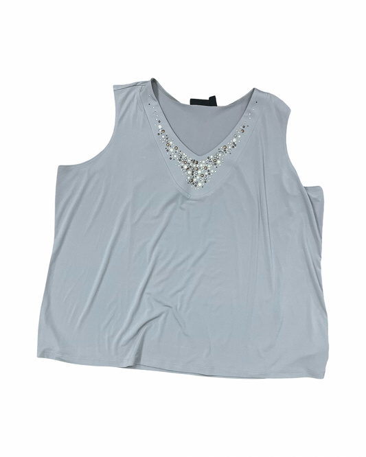 Top Sleeveless By Susan Graver In Grey, Size:3X