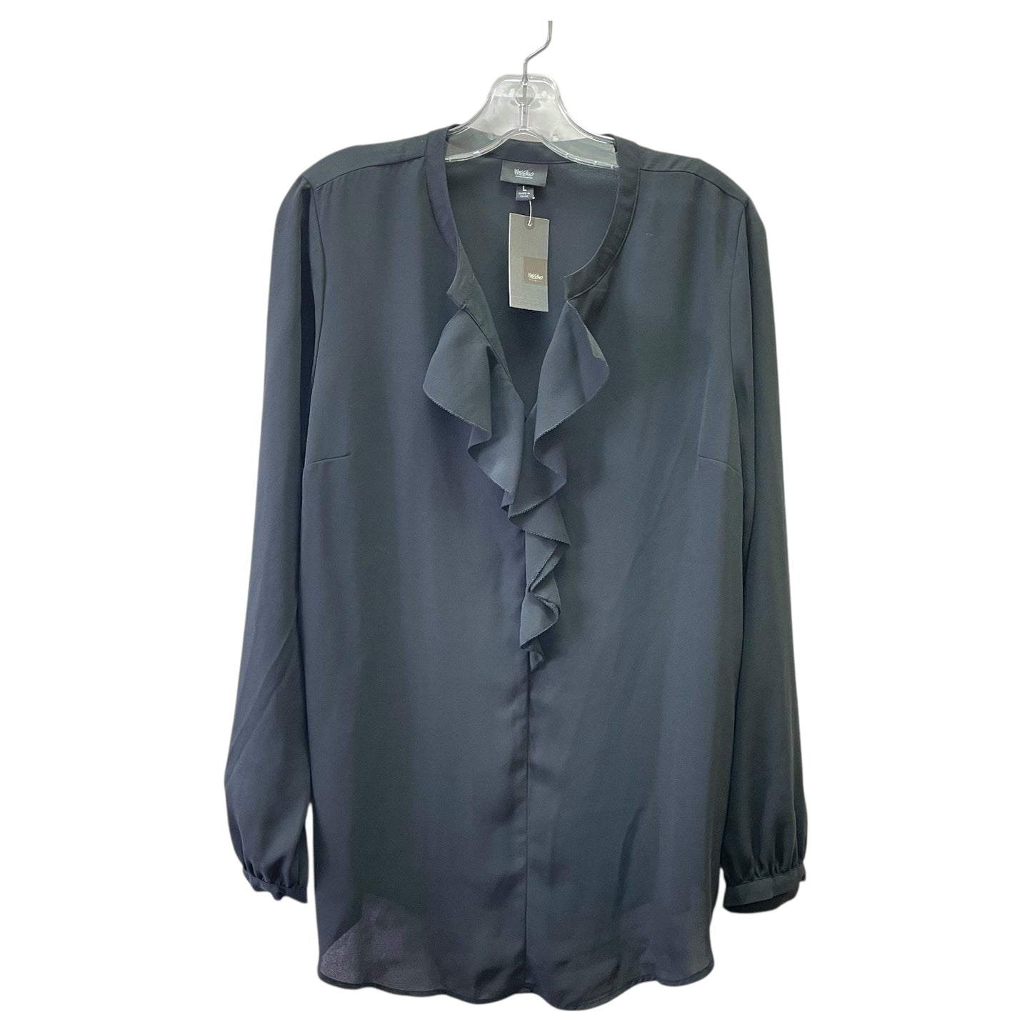 Blouse Ls By Mossimo In Black, Size:L