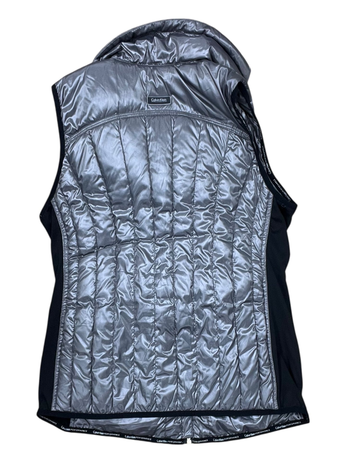 Vest Puffer & Quilted By Calvin Klein In Silver, Size:S