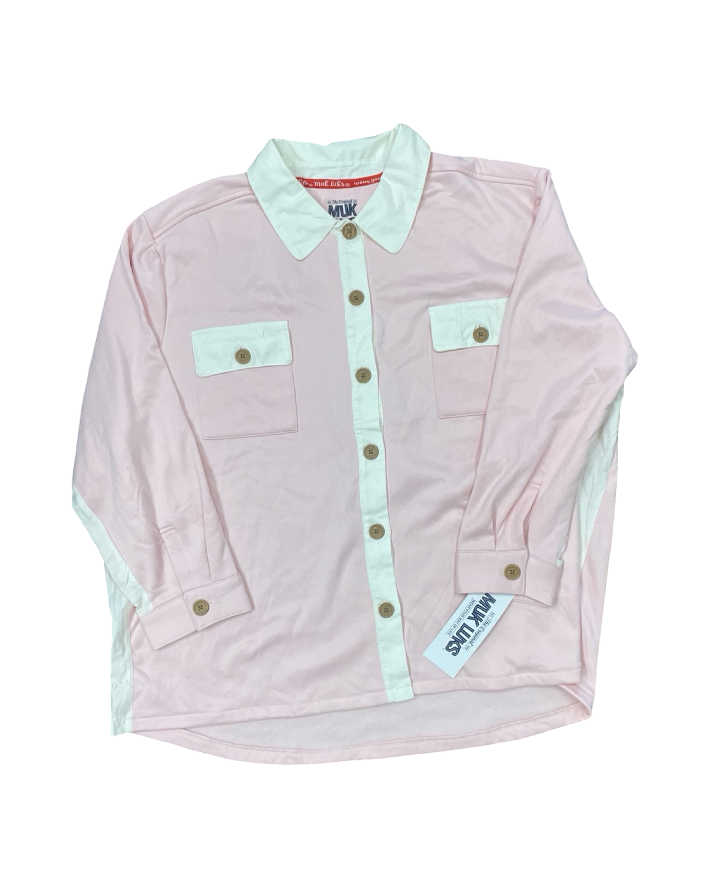 Jacket Other By Muk Luks In Pink & White, Size:2X