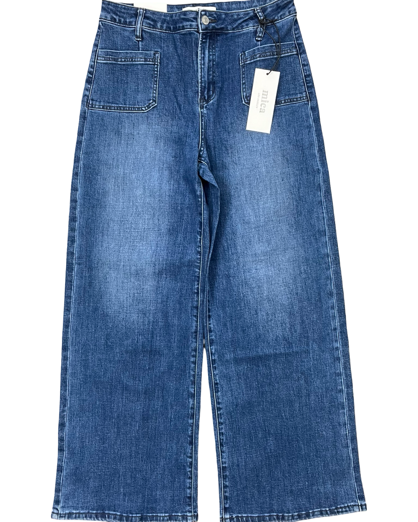 Jeans Wide Leg By Micas In Blue Denim, Size:10