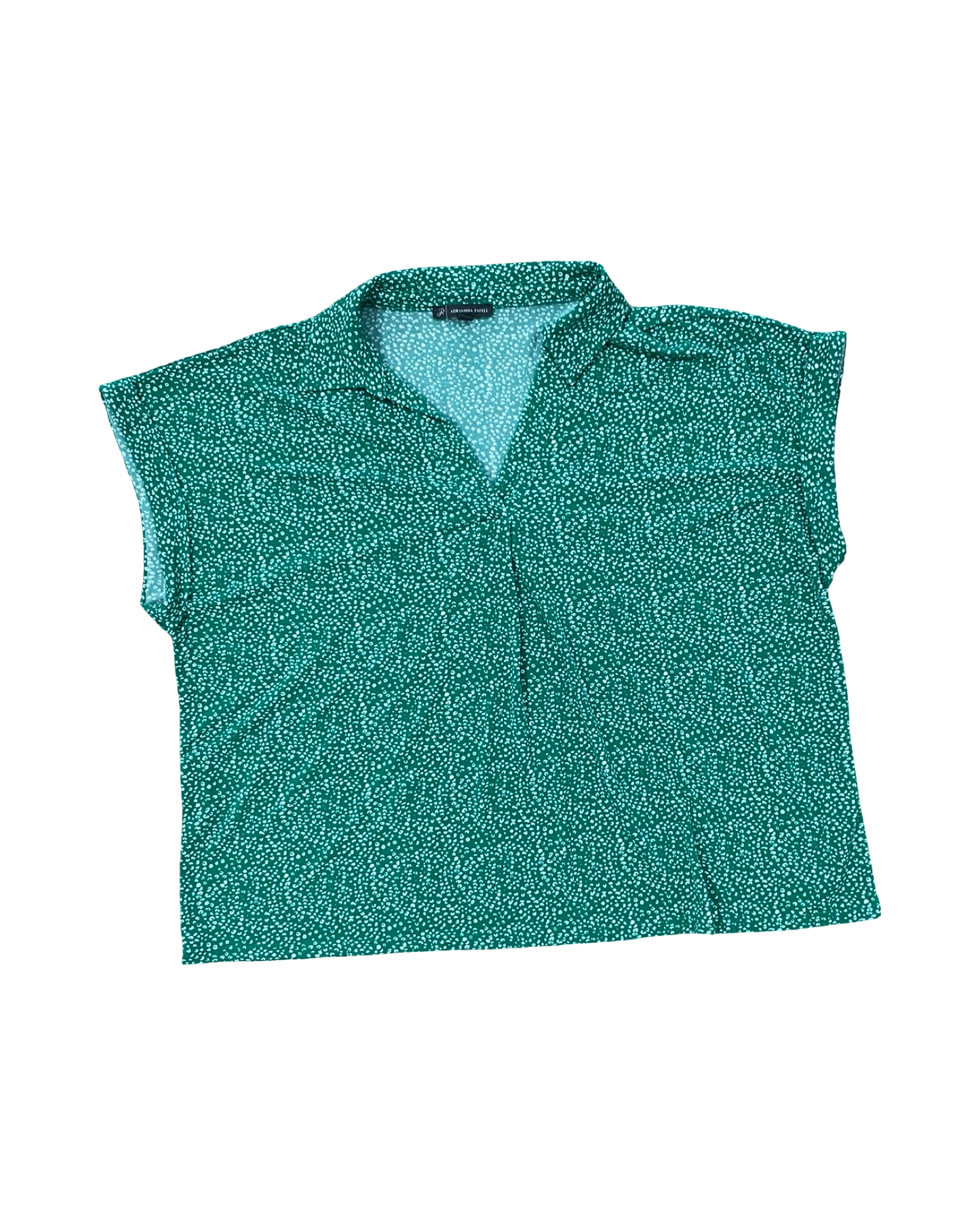 Top Sleeveless By Adrianna Papell In Green & White, Size:M
