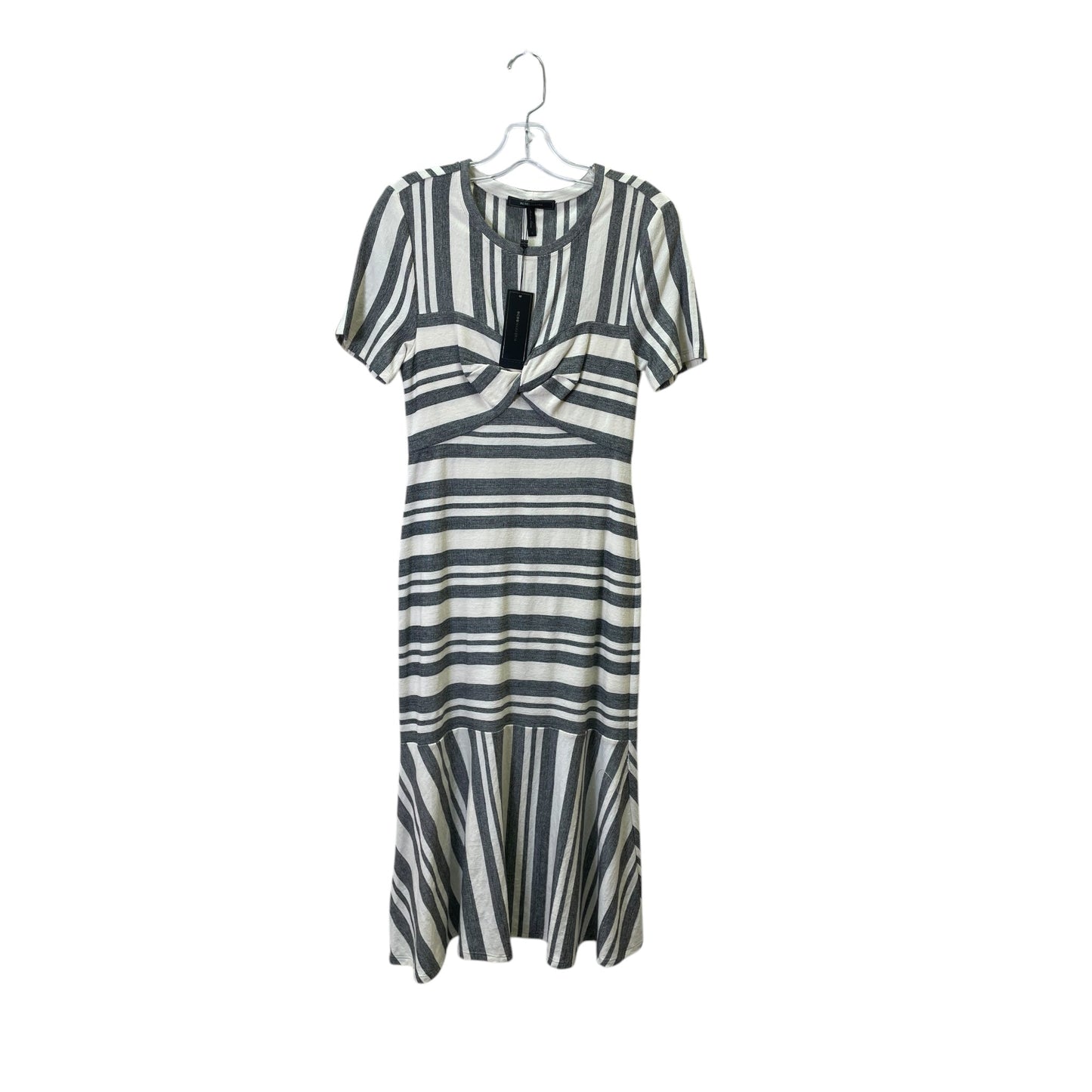 Dress Casual Midi By Bcbg In Grey & White, Size:S
