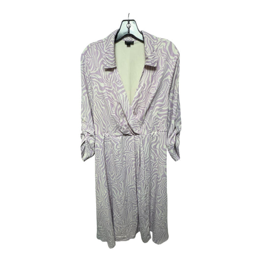 Dress Casual Midi By Torrid In Purple & White, Size: 2x