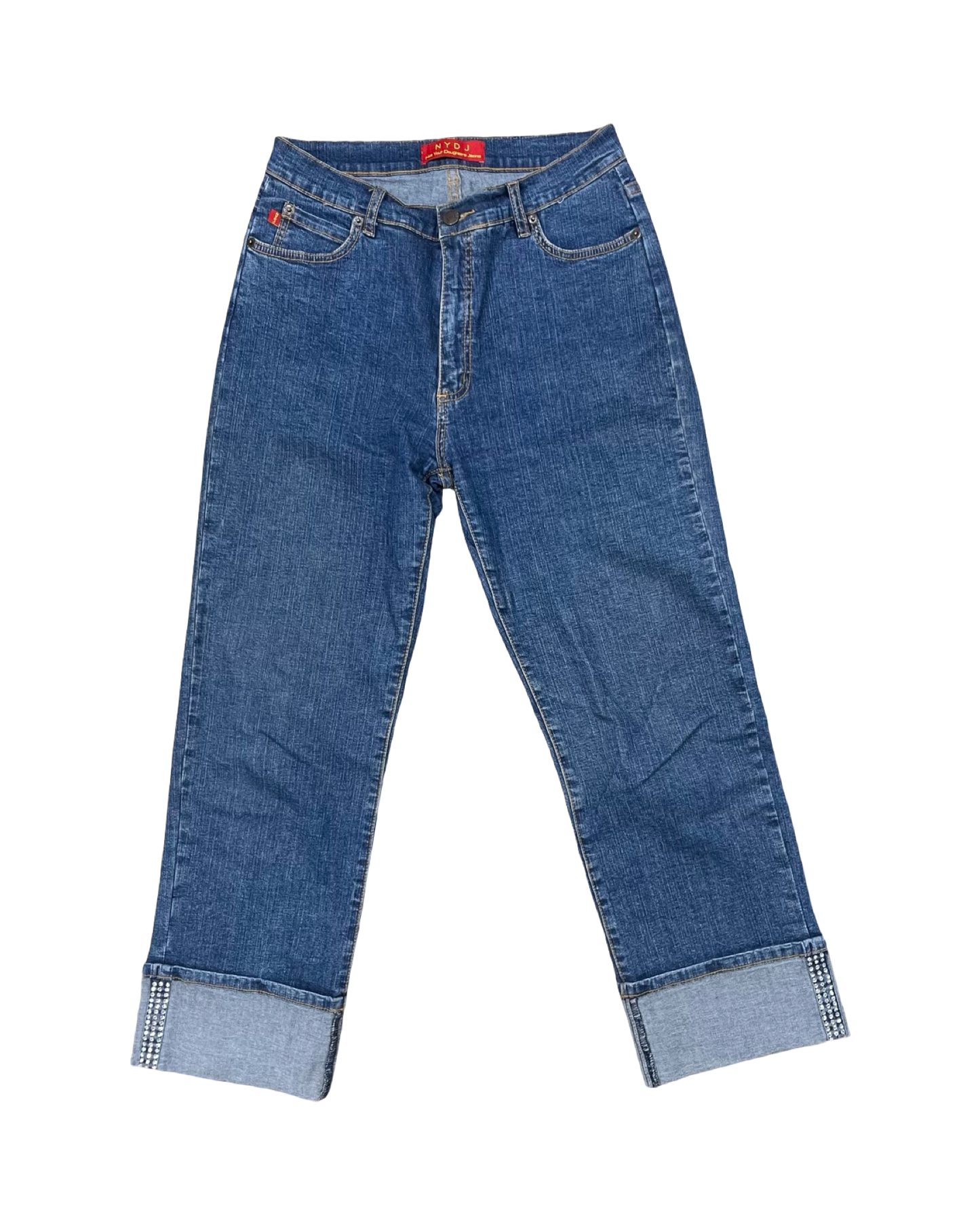 Jeans Cropped By Not Your Daughters Jeans In Blue Denim, Size:8