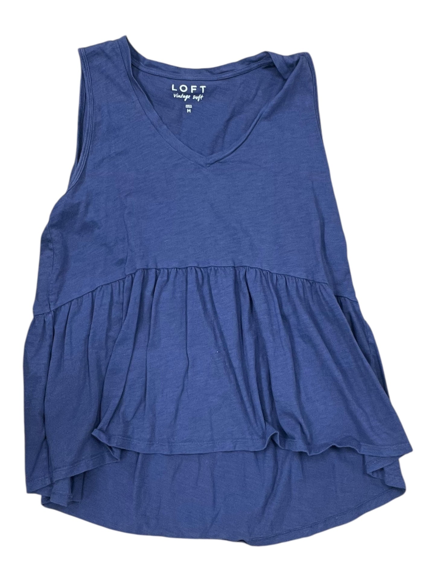 Top Sleeveless By Loft In Blue, Size:M