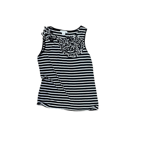 Tank Top By Liz Claiborne In Black & White, Size:L