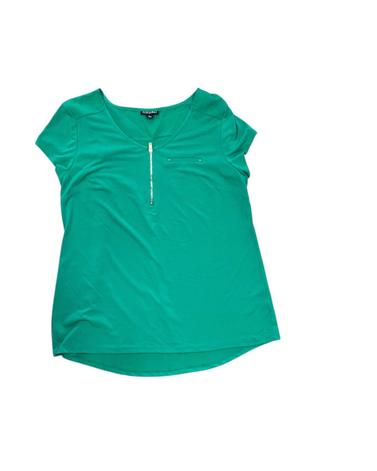 Blouse Ss By Roz And Ali In Green, Size:L