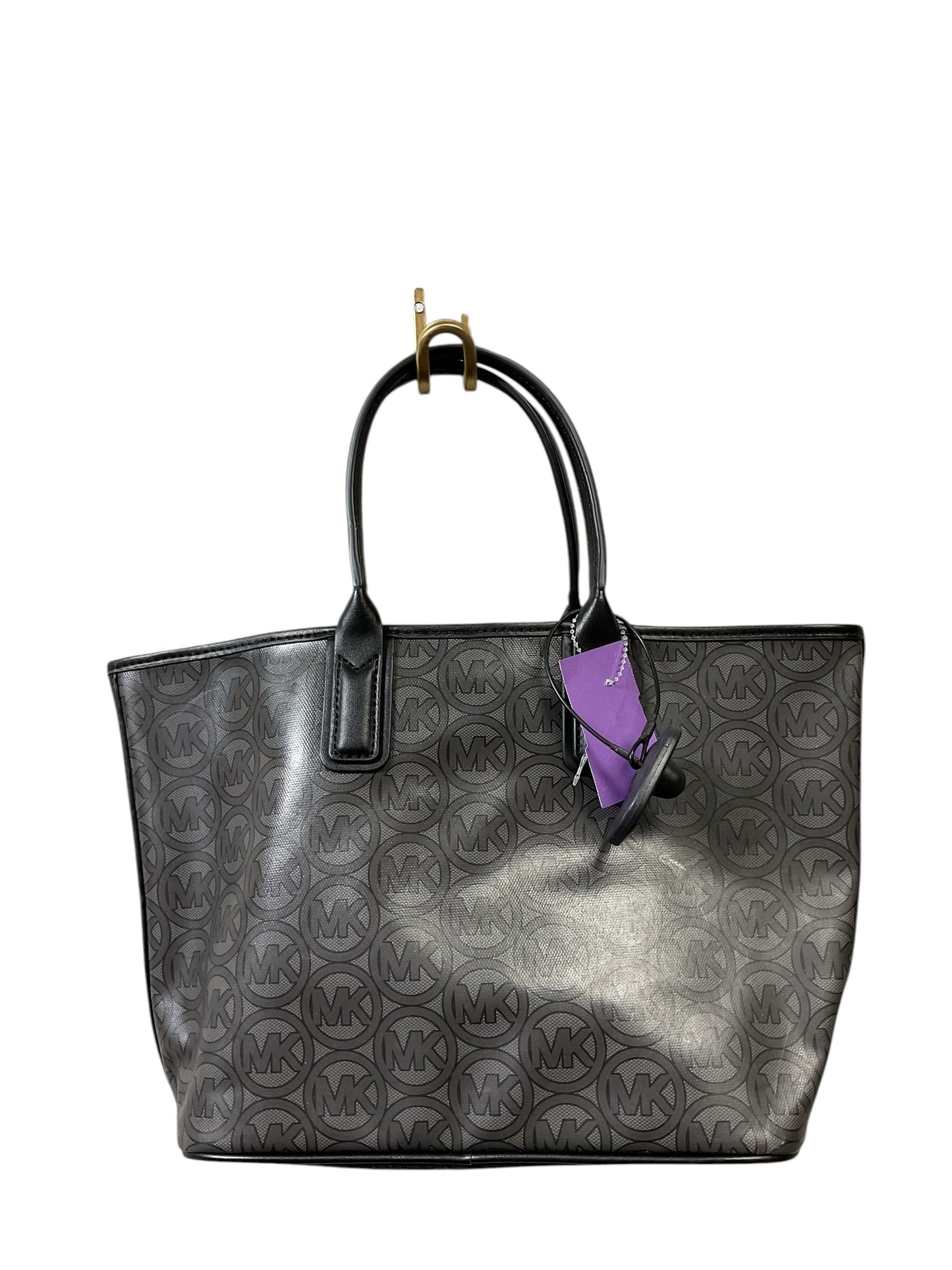 Handbag Designer By Michael Kors In Black & Grey, Size:Medium