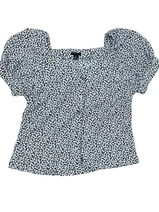 Blouse Ss By Ann Taylor In Black & White, Size:Xs