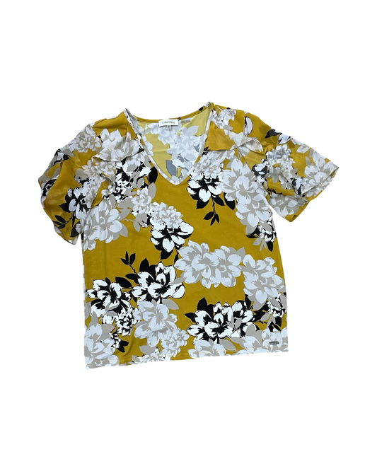 Top Ss By Calvin Klein In Yellow, Size:M
