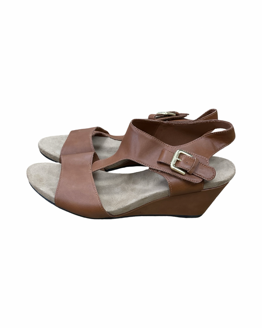 Sandals Heels Wedge By Predictions In Brown, Size:11