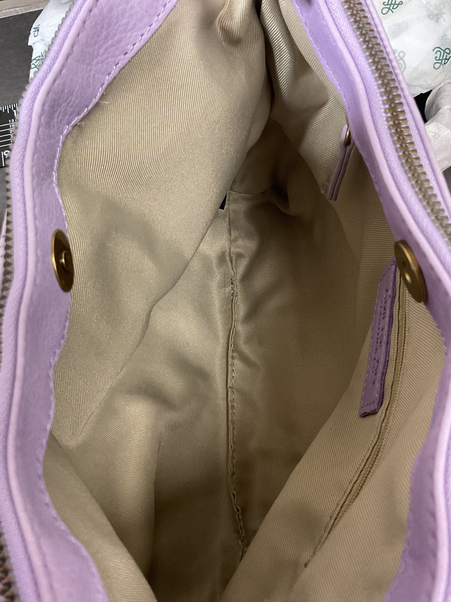 Handbag Leather By Cmc In Purple, Size:Medium
