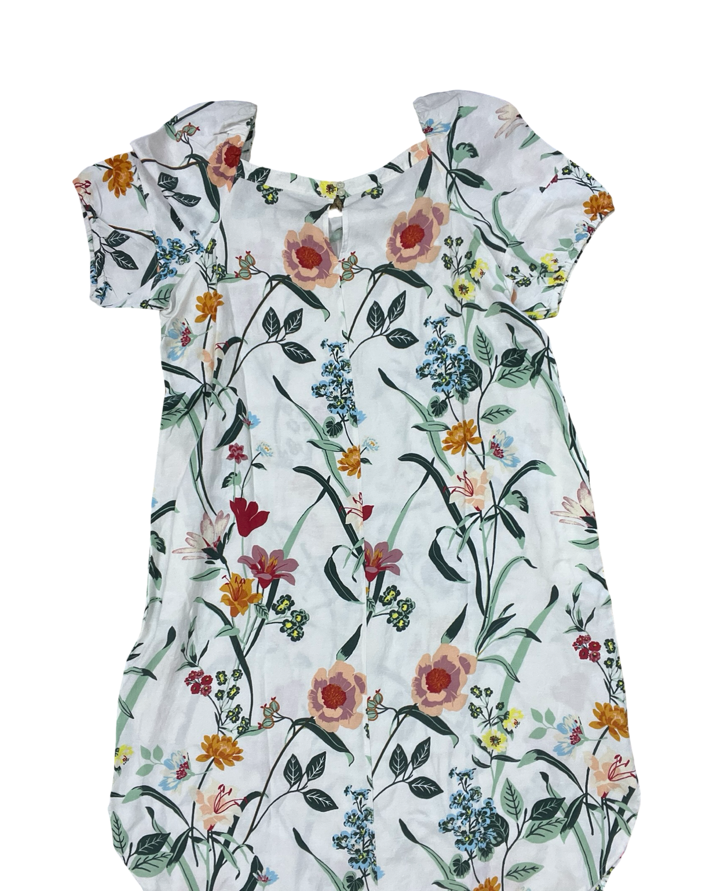 Dress Casual Midi By Loft In White & Yellow, Size:12