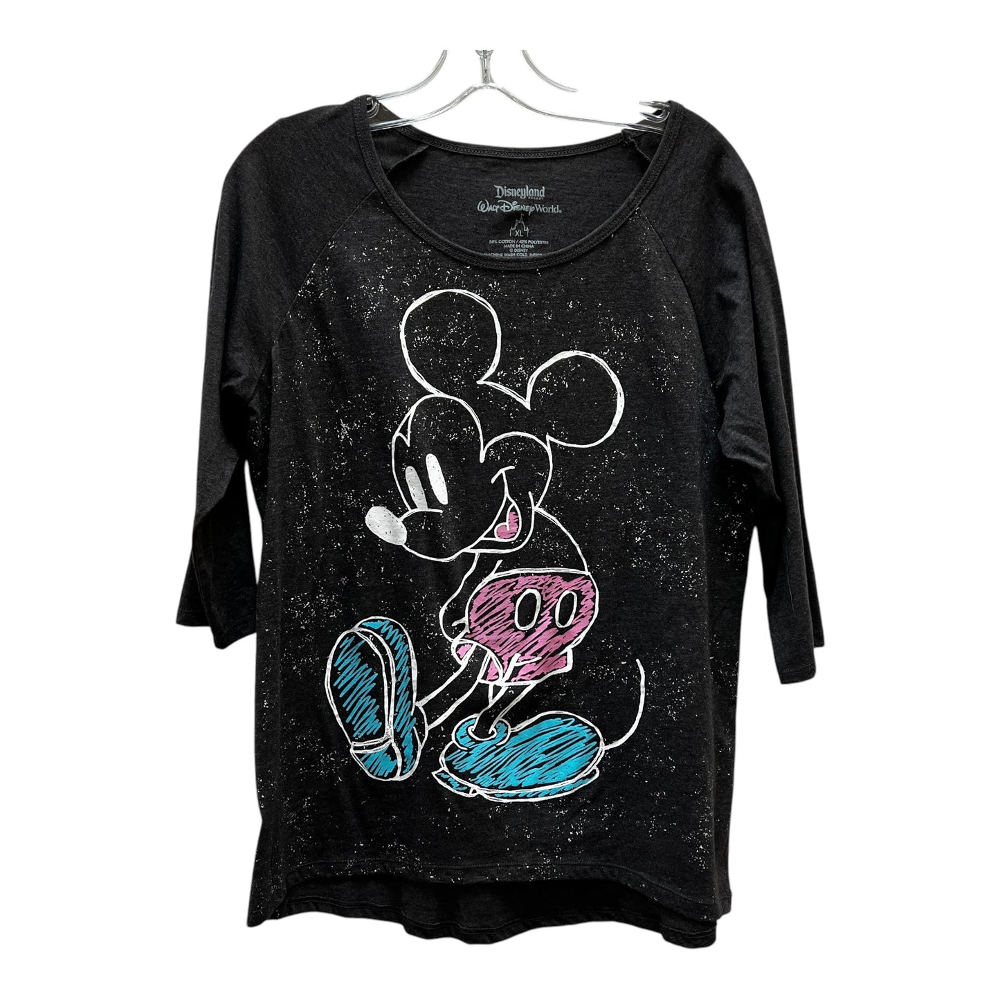 Top 3/4 Sleeve By Disney Store In Grey, Size:Xl