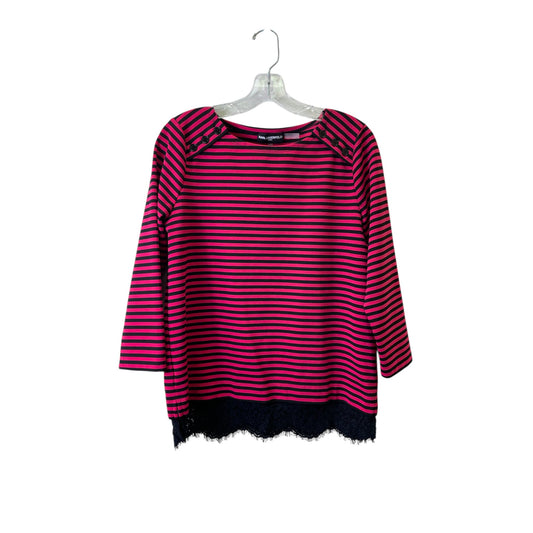 Top Ls Designer By Karl Lagerfeld In Black & Pink, Size:S