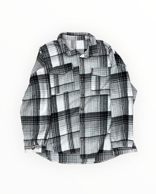 Jacket Shirt By Clothes Mentor In Black & White, Size:Xl