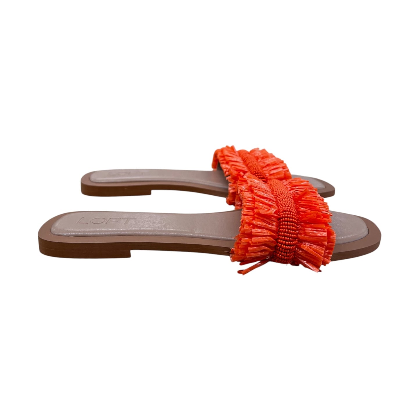 Sandals Flats By Loft In Orange, Size:7