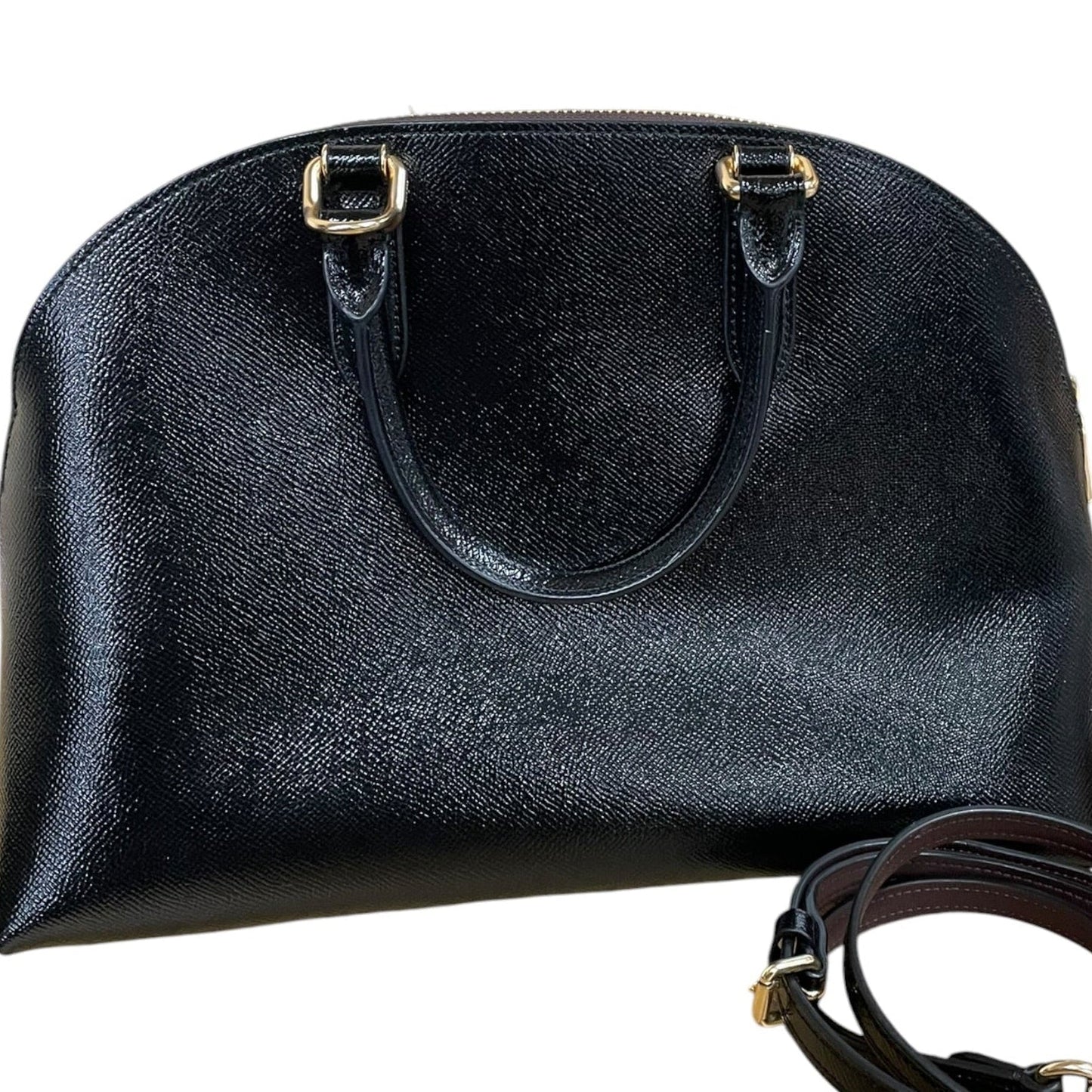 Handbag Designer By Coach In Black & Gold, Size:Large