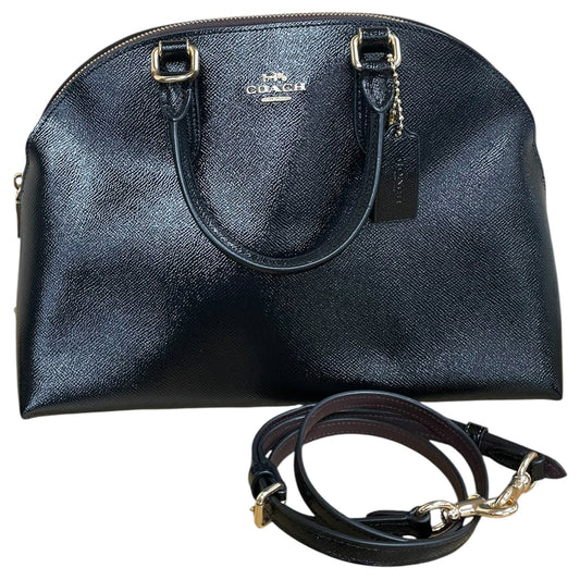 Handbag Designer By Coach In Black & Gold, Size:Large