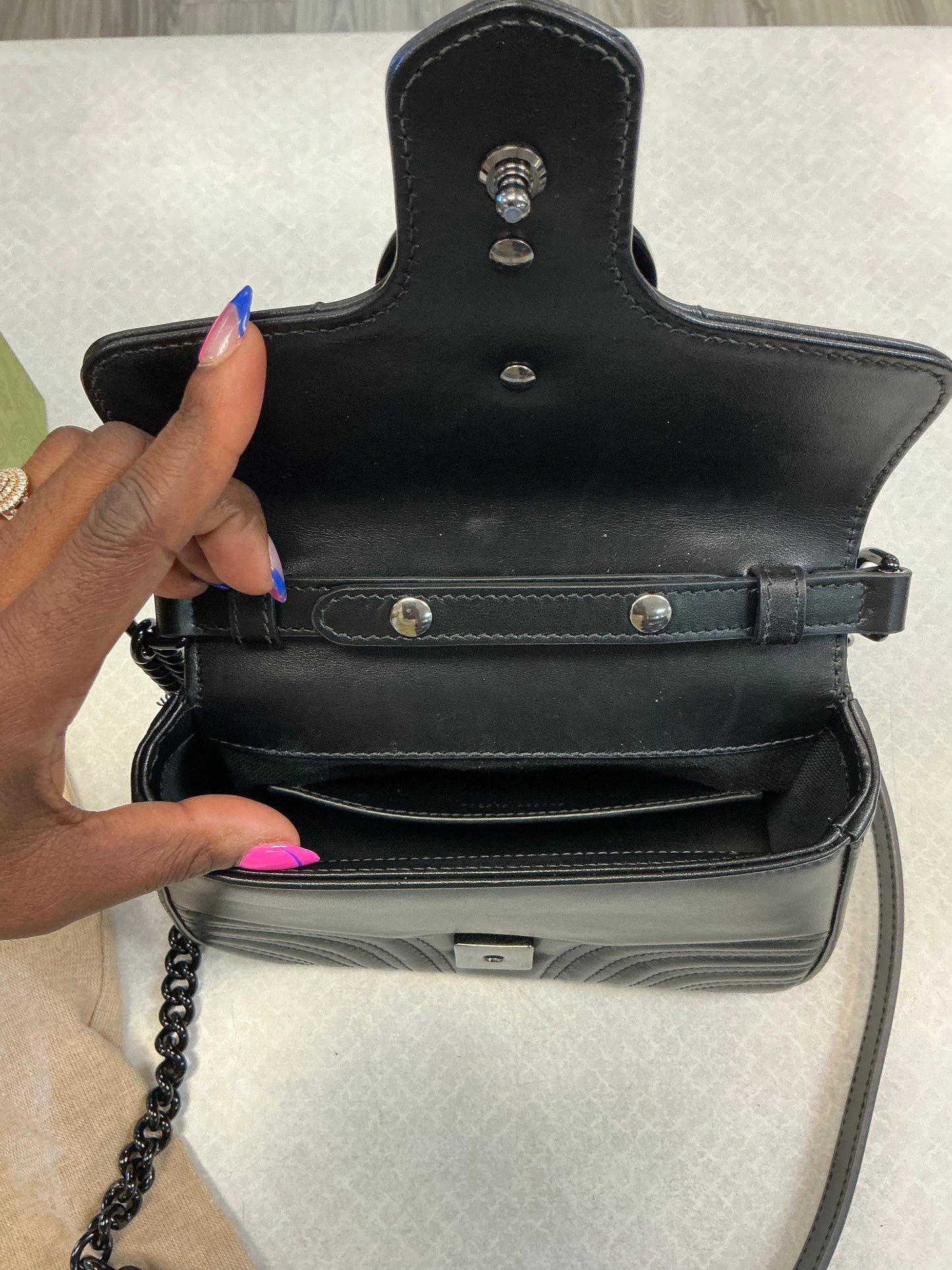 Crossbody Luxury Designer By Gucci In Black, Size:Small