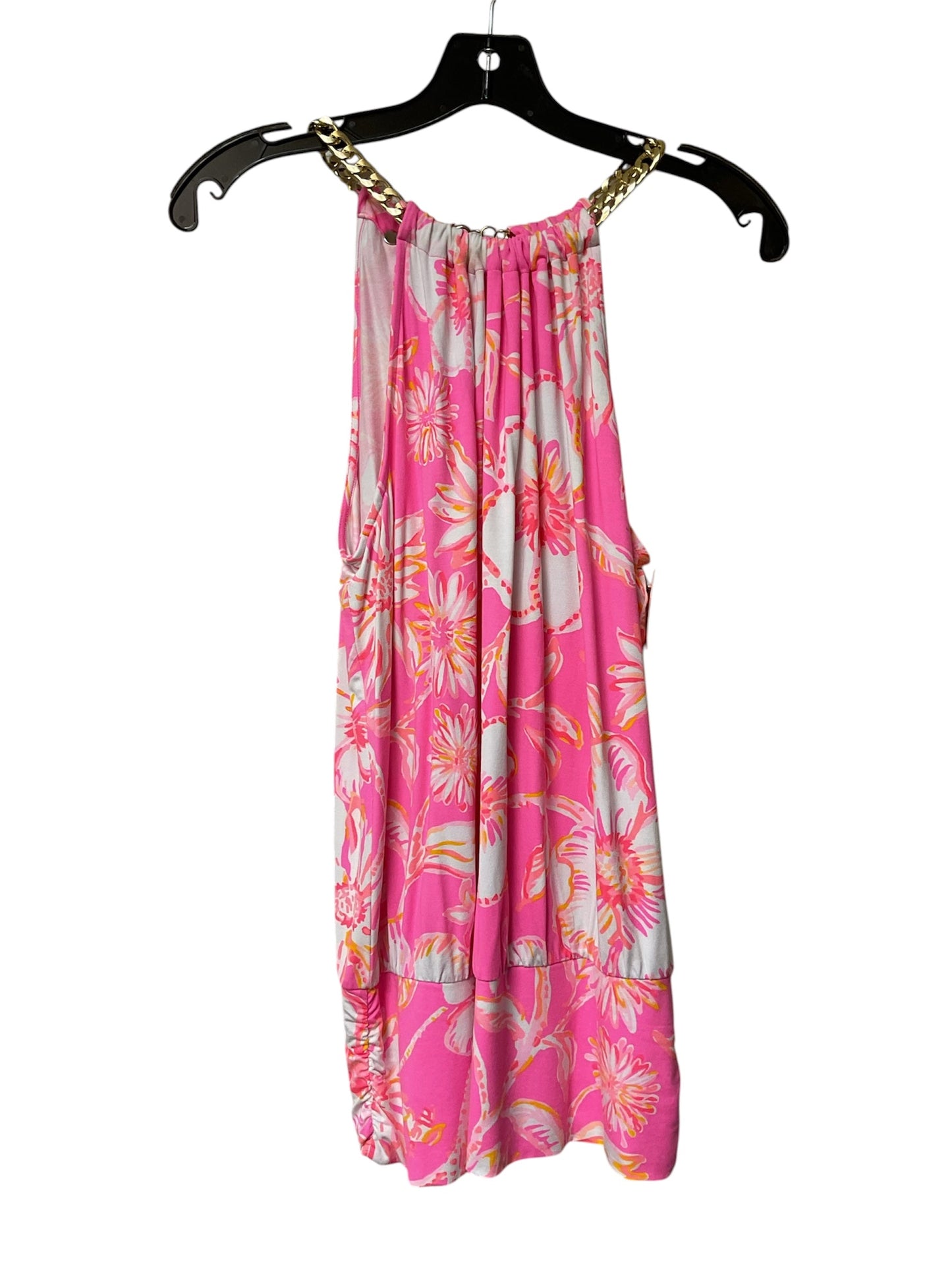 Blouse Designer By Lilly Pulitzer In Pink & White, Size:M
