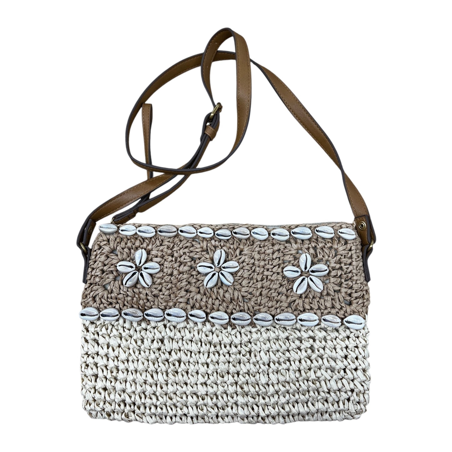 Crossbody By Style And Company In Brown & Cream, Size:Medium