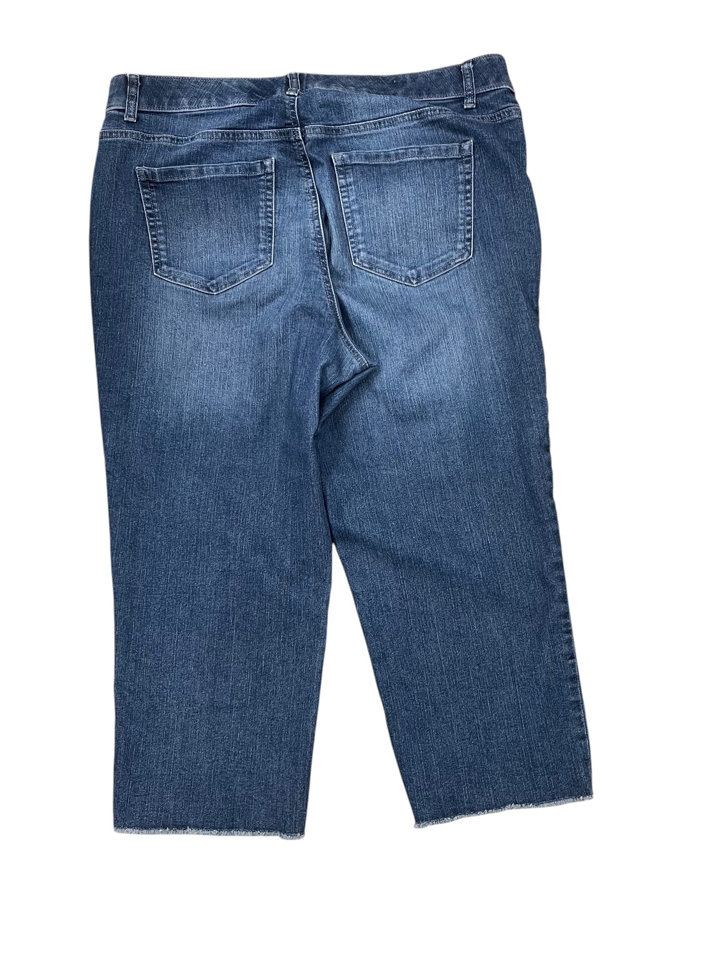 Jeans Cropped By Terra & Sky In Blue Denim, Size:16