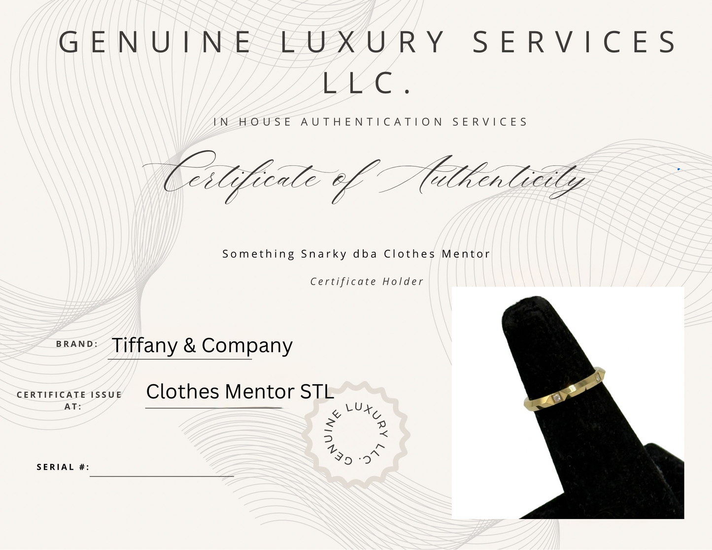 Tiffany & Company True Band 18k Diamond Luxury Ring, Size: 6