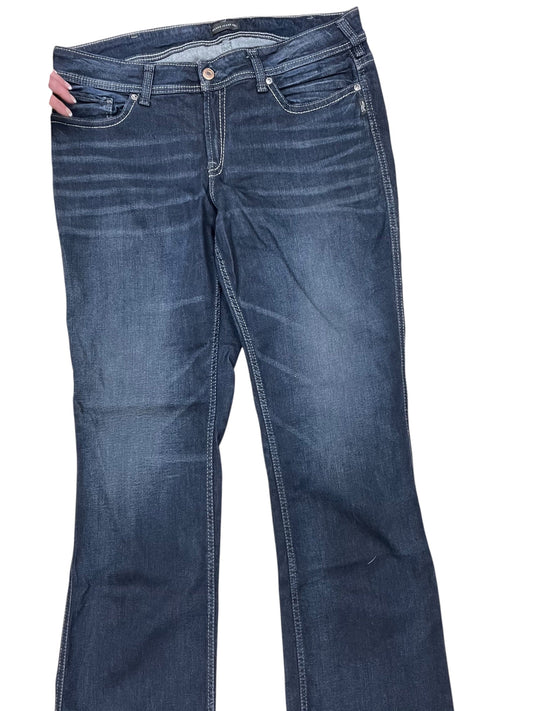 Jeans Boot Cut By Silver In Blue Denim, Size:16