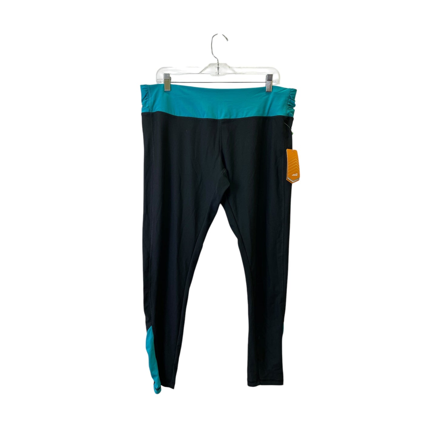 Athletic Leggings By Avia In Black & Green, Size:Xl