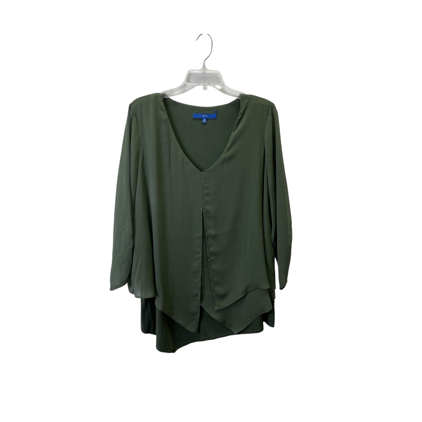 Top 3/4 Sleeve Basic By Apt 9 In Green, Size:Xl