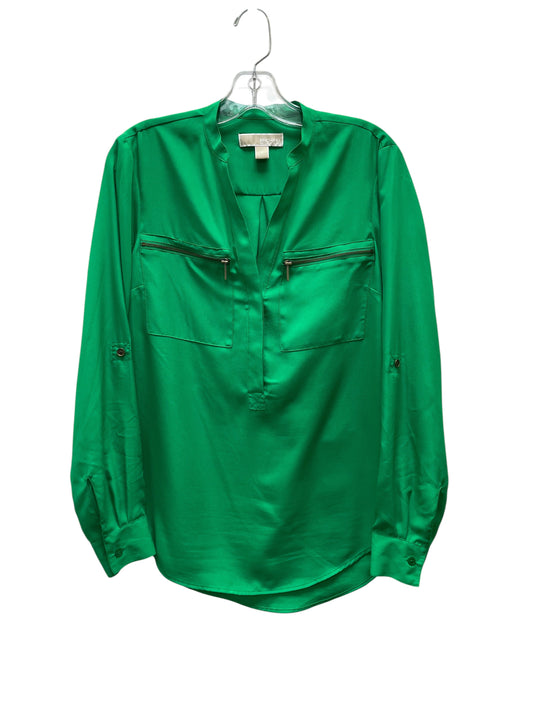 Blouse Ls By Michael By Michael Kors In Green, Size:S