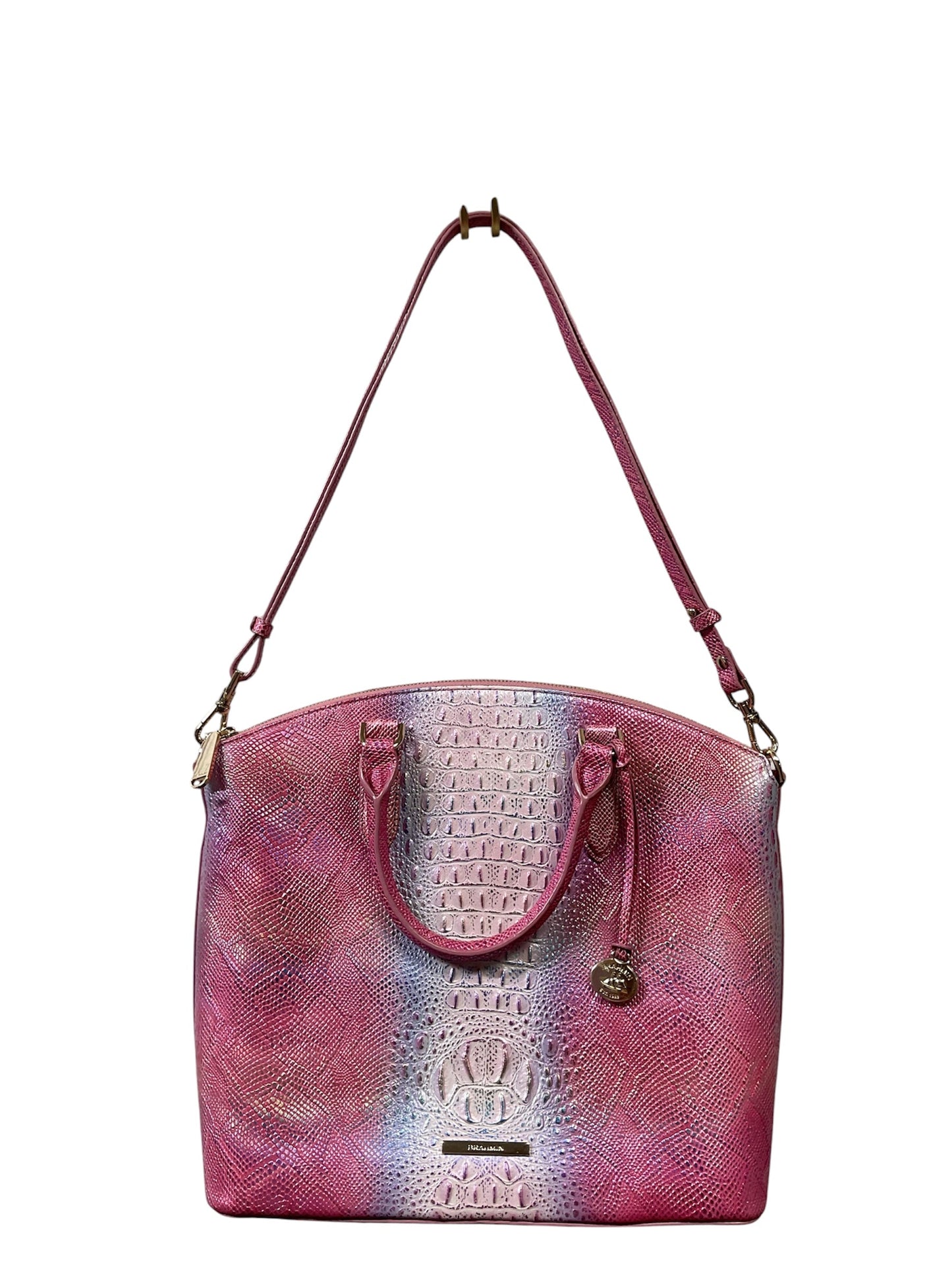 Handbag Designer By Brahmin In Pink & Purple, Size:Large