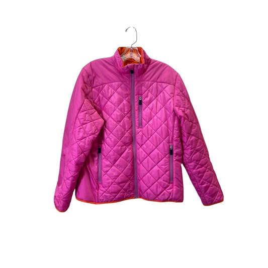 Jacket Puffer & Quilted By Lands End In Pink, Size:M