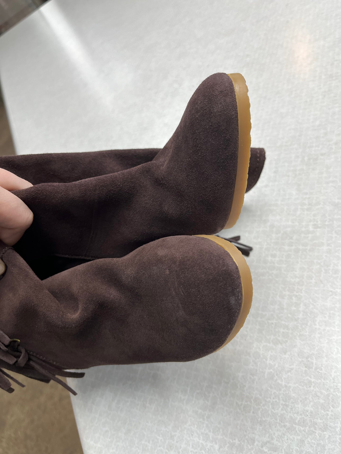 Boots Designer By Coach In Brown, Size:8.5