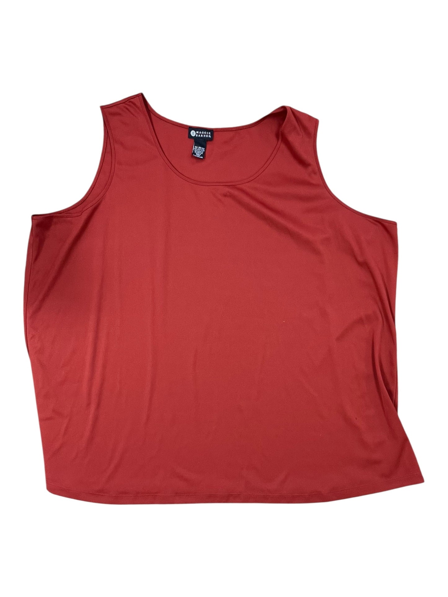 Top Sleeveless Basic By Maggie Barnes In Red, Size:4X